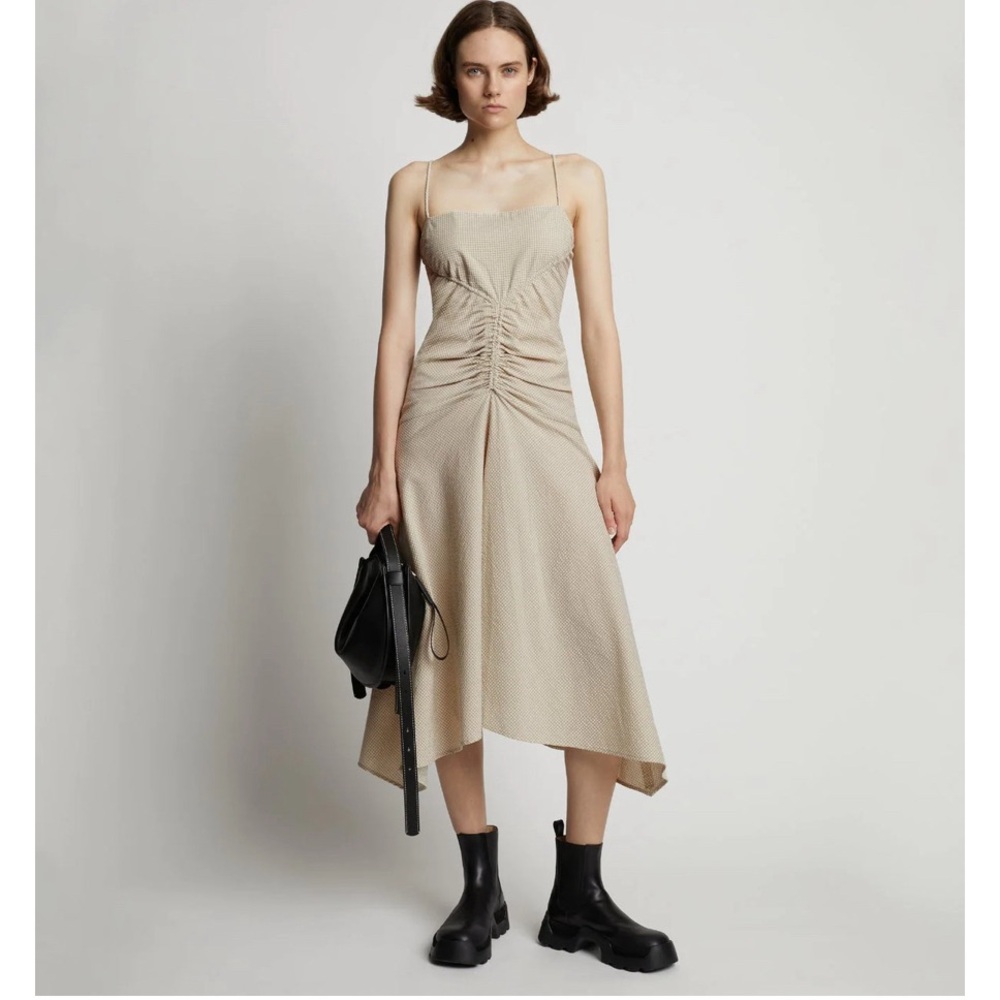 Proenza Schouler Gingham ruched strappy dress size 6